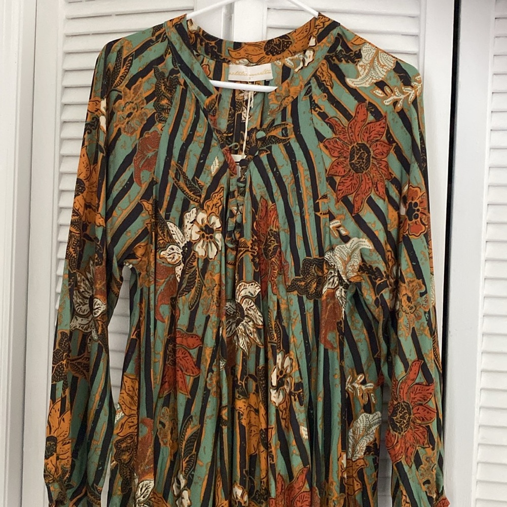 NWT Natalie Martin Fiore Maxi Dress Sunflower Moss Green Size Small